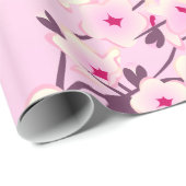 Cherry Blossom Pattern Pink Floral Cadeaupapier (Rol Hoek)