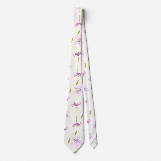 Cherry Blossom Pattern Stropdas (Voorkant)