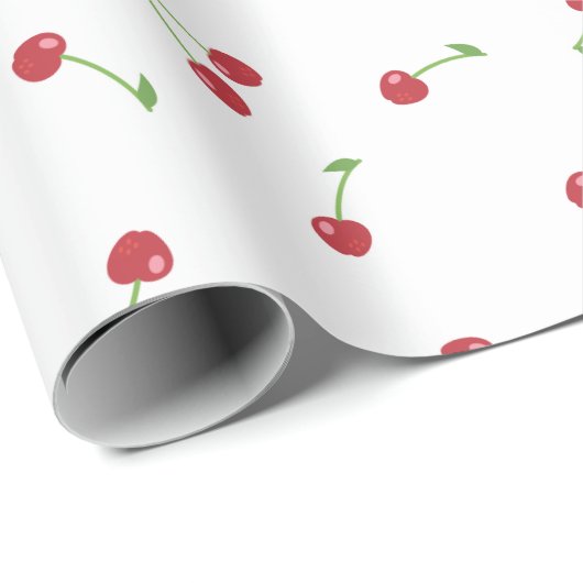 Cherry Blossom Pattern White Cadeaupapier (Rol Hoek)