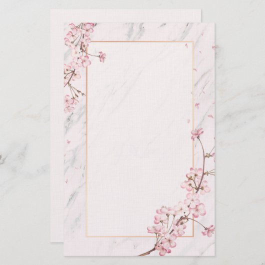 Cherry Blossom Personalized Briefpapier (Voorkant / Achterkant)