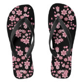 Cherry Blossom Petals Trees roze Black Teenslippers (Voetbed)