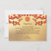Cherry Blossom Photo Chinese Wedding Bedankkaart (Achterkant)