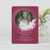 Cherry Blossom Photo Invitation Kaart (Staand voorkant)