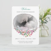 Cherry Blossom Photo Template Birth Announounding (Staand voorkant)
