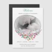Cherry Blossom Photo Template Birth Announounding (Voorkant / Achterkant)