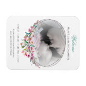 Cherry Blossom Photo Template Birth Announounding Magneet (Horizontaal)