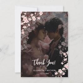 Cherry Blossom Photo Wedding Thank You Bedankkaart