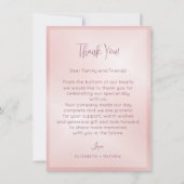 Cherry Blossom Photo Wedding Thank You Bedankkaart (Achterkant)