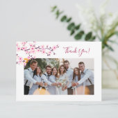 Cherry Blossom Photo Wedding Thank You Card Bedankkaart (Staand voorkant)