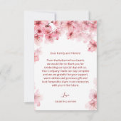 Cherry Blossom Photo Wedding Thank You Card Bedankkaart (Achterkant)