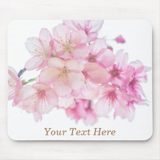 Cherry Blossom Pink and White, gepersonaliseerd Muismat (Voorkant)
