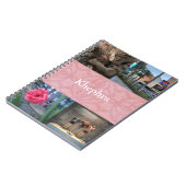 Cherry Blossom Pink Batik Collage en Naam Notitieboek (Linkerzijde)