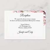 Cherry Blossom Pink Beige Wedding Reception Informatiekaartje (Voorkant)