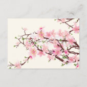 Cherry Blossom Pink Beige Wedding Reception Informatiekaartje (Achterkant)