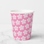 Cherry Blossom Pink Birthday Papieren Bekers (Achterkant)