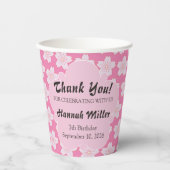 Cherry Blossom Pink Birthday Papieren Bekers (Voorkant)