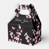 Cherry Blossom Pink Black Bedankt voor de verjaard Bedankdoosjes (Achterkant)