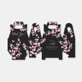 Cherry Blossom Pink Black Bedankt voor de verjaard Bedankdoosjes (Uitgevouwen)