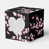 Cherry Blossom Pink Black Favor Box Bedankdoosjes (Voorkant Zijde)