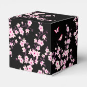 Cherry Blossom Pink Black Favor Box Bedankdoosjes (Achterkant)