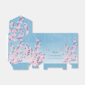 Cherry Blossom Pink Blue Glitter Hartelijk dank Bedankdoosjes (Uitgevouwen)