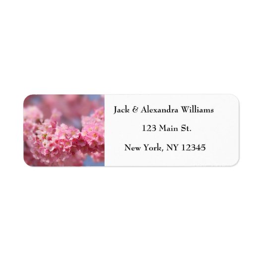  Cherry Blossom Pink Chic Return Address Etiket (Voorkant)