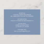 Cherry Blossom Pink Dusty Blue Wedding Details Informatiekaartje (Achterkant)