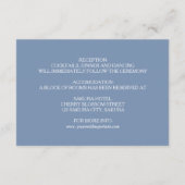 Cherry Blossom Pink Dusty Blue Wedding Details Informatiekaartje (Achterkant)