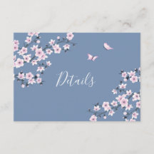 Cherry Blossom Pink Dusty Blue Wedding Details