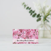 Cherry Blossom Pink Floral Art Visitekaartje (Staand voorkant)