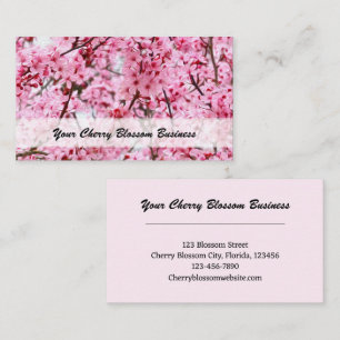 Cherry Blossom Pink Floral Art Visitekaartje