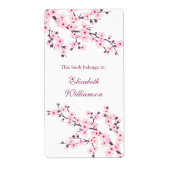 Cherry Blossom Pink Floral Bookplate Etiket (Voorkant)