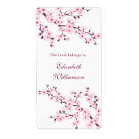 Cherry Blossom Pink Floral Bookplate
