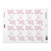 Cherry Blossom Pink Floral Bookplate Etiket (Full Sheet)