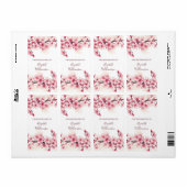 Cherry Blossom Pink Floral Bookplate Etiket (Full Sheet)
