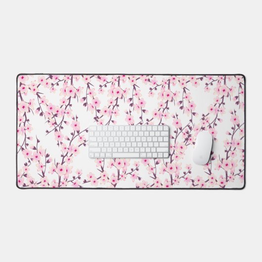 Cherry Blossom Pink Floral Bureaumat (Keyboard & Muis)