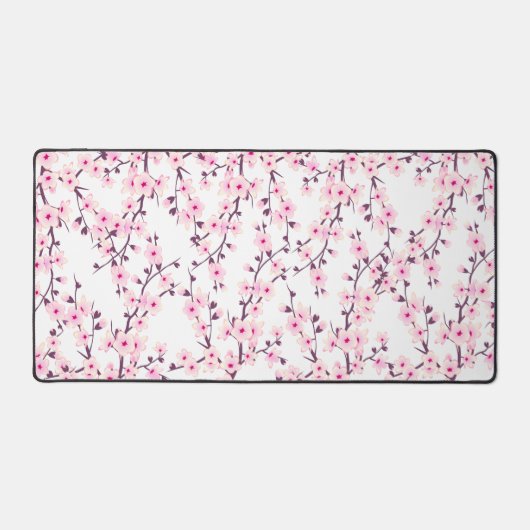 Cherry Blossom Pink Floral Bureaumat (Voorkant)