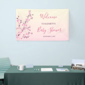 Cherry Blossom Pink Floral Custom Baby shower Spandoek (Beurs)