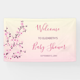 Cherry Blossom Pink Floral Custom Baby shower Spandoek