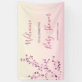 Cherry Blossom Pink Floral Custom Baby shower Spandoek (Verticaal)