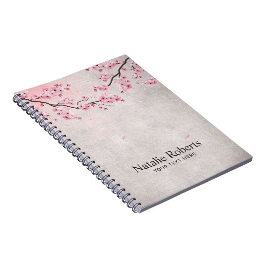 Cherry Blossom  Pink Floral Notitieboek (Rechterzijde)