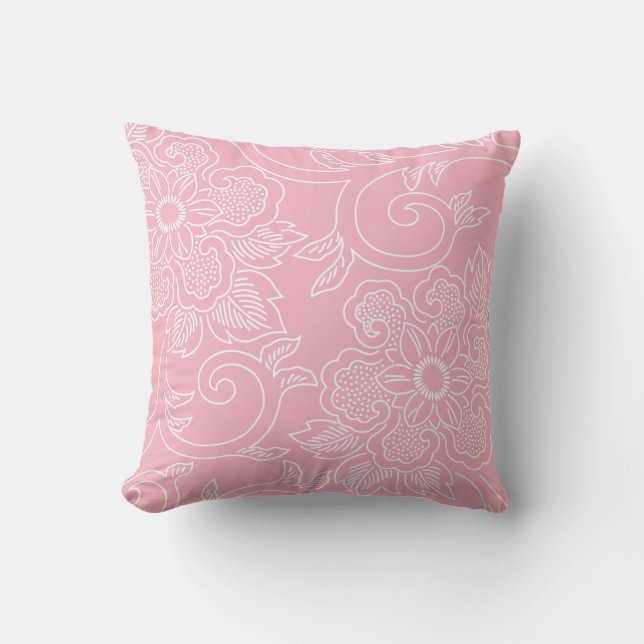Cherry Blossom Pink Floral Pillow Kussen (Voorkant)
