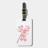 Cherry blossom Pink floral tree Waterverf Bagagelabel (Voorkant verticaal)