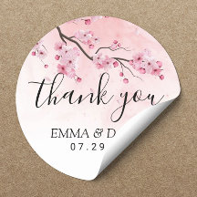 Cherry Blossom Pink Floral Weddenschap Bedankt