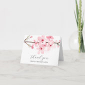 Cherry Blossom Pink Floral Wedding Dank u Bedankkaart (Voorkant)