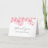 Cherry Blossom Pink Floral Wedding Dank u Bedankkaart (Voorkant)