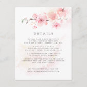 Cherry Blossom Pink Floral Wedding Guest Details E Informatiekaartje (Voorkant)