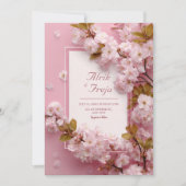 Cherry Blossom Pink Floral Wedding Kaart (Voorkant)