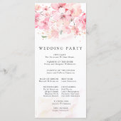 Cherry Blossom Pink Floral Wedding Programmakaart (Achterkant)