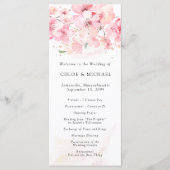 Cherry Blossom Pink Floral Wedding Programmakaart (Voorkant)